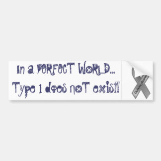 Type 1 in a Perfect World Bumper Sticker