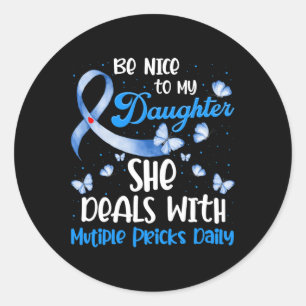Type 1 Mum T1D Dad Diabetes Awareness Month Multip Classic Round Sticker