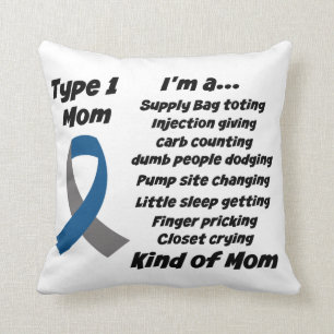 Type 1 Mum Throw Pillow