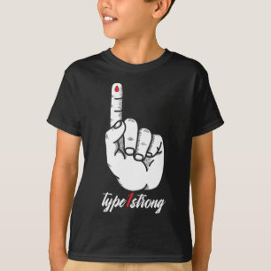 Type 1 One Diabetic Blue Ribbon Pancreas Diabetes  T-Shirt