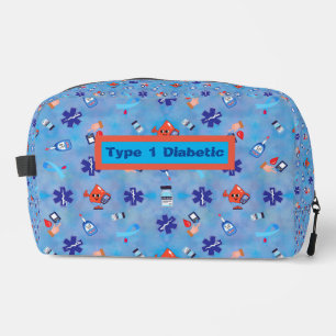 Type 1 or 2 Diabetic Colourful Print Dopp Kit