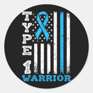 Type 1 Warrior Type 1 Diabetes Awareness Classic Round Sticker