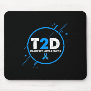 Type 2 Diabetes Awareness Vintage Diabetic T2d Dad Mouse Mat