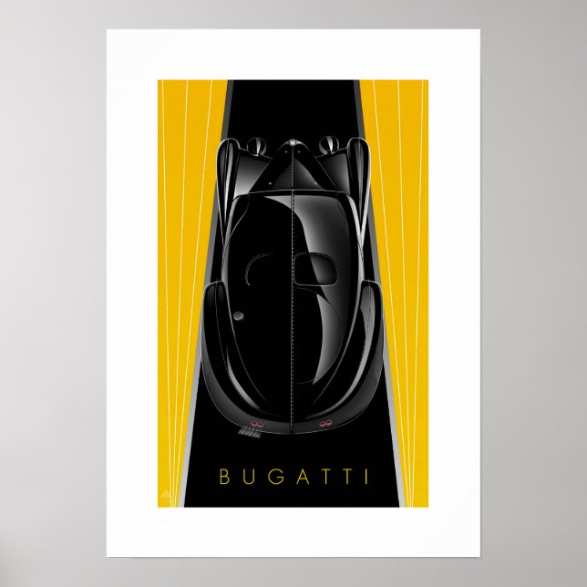 Type 57 SC Atlantic Art Deco Car Poster (Front)