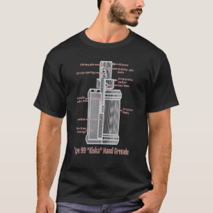 Type 99 Kiska Japanese WW2 Hand Grenade Diagram_1 T-Shirt