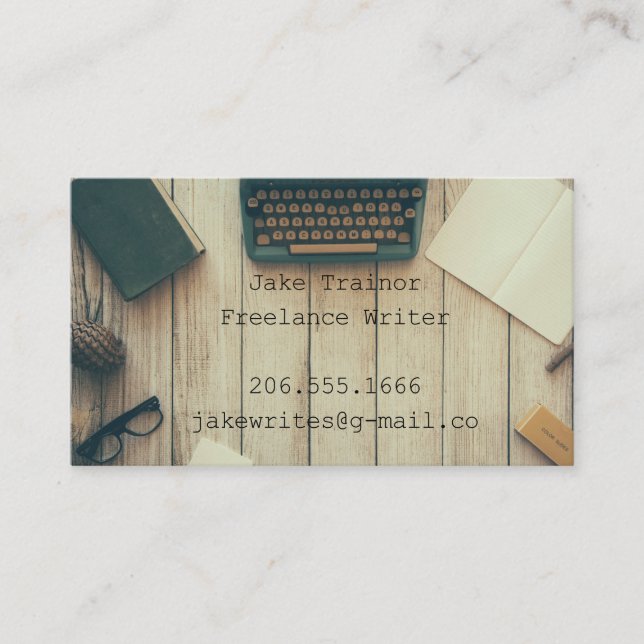Type and Write Desk Business Card (Front)