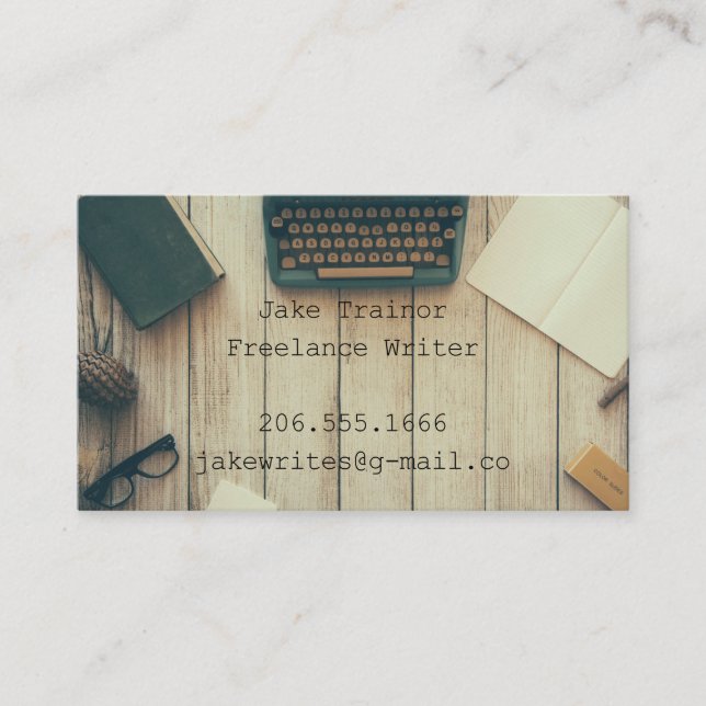 Type and Write Desk Business Card (Front)