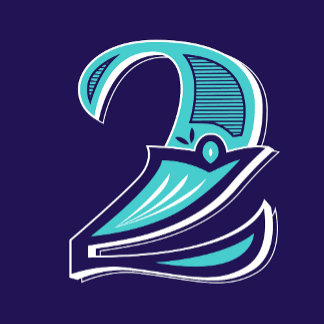 Type Art: Number Two Square Sticker