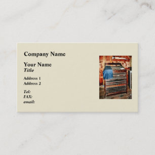 Type Case With Denim Apron Business Card