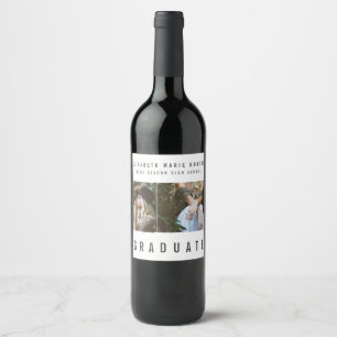 TYPE GRADUATE modern multi photo stylish Wine Label
