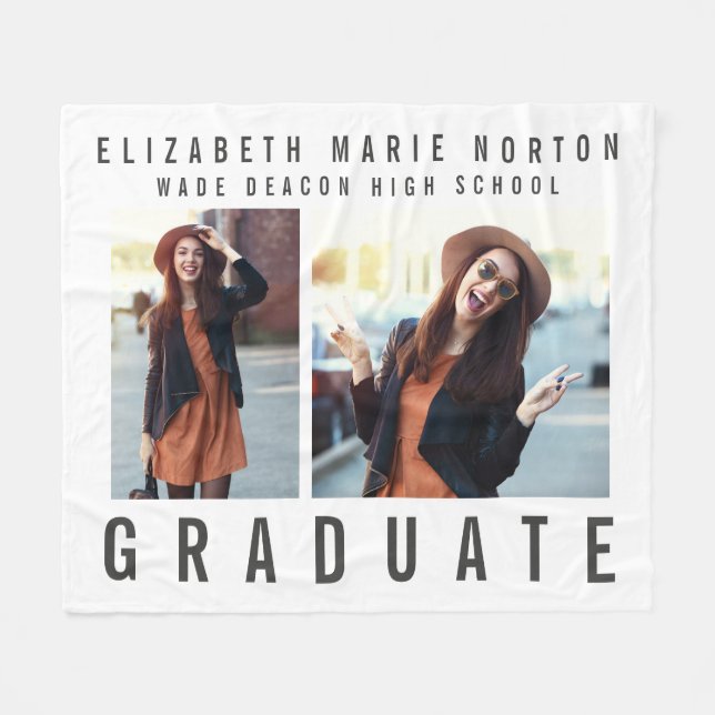 Type graduation multi photo modern fleece blanket (Front (Horizontal))