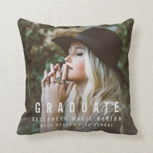type graduation personalised photo  cushion
