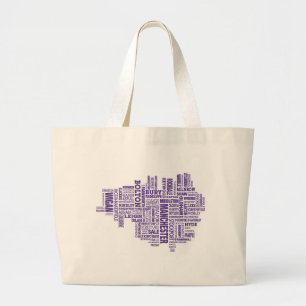 Type map of Greater Manchester Large Tote Bag