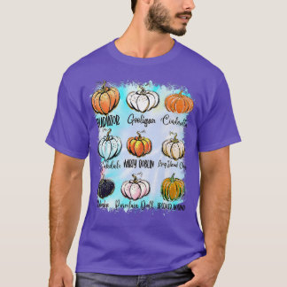 Type Of Pumpkins Women Live Love Fall Thanksgiving T-Shirt