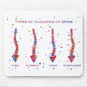 Type of scoliosis of spine mouse mat