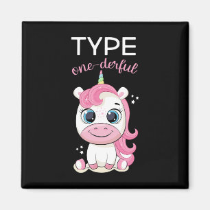 Type One-derful Diabetes Awareness T1d Unicorn Dia Magnet