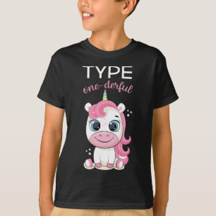 Type One-derful Diabetes Awareness T1d Unicorn Dia T-Shirt