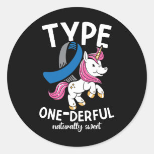 Type One Derful Naturally Sweet Diabetes Classic Round Sticker