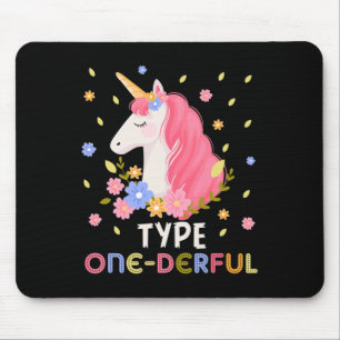 Type One-Derful Unicorn Fun Diabetic Type 1 Diabet Mouse Mat