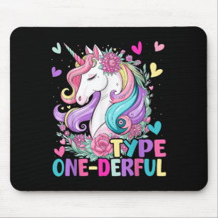 Type One-derful Unicorn Funny Diabetic Type 1 Diab Mouse Mat