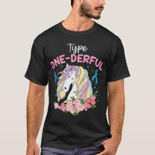 Type One-Derful Unicorn Funny Diabetic Type 1 Diab T-Shirt