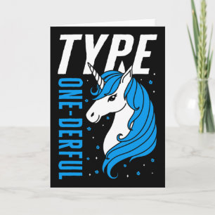 Type One Derful Unicorn T1d Girls Diabetes Awarene Card