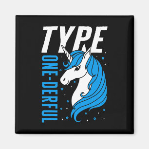 Type One Derful Unicorn T1d Girls Diabetes Awarene Magnet