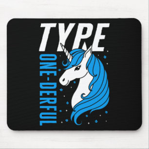 Type One Derful Unicorn T1d Girls Diabetes Awarene Mouse Mat