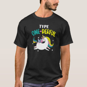 Type One Derful Unicorn T1d Warrior Diabetes Aware T-Shirt