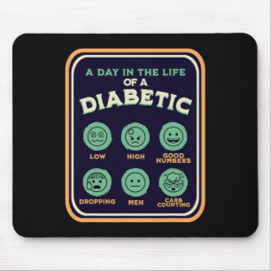 Type One Diabetes A Day As A Diabetic Fun T1D Awar Mouse Mat