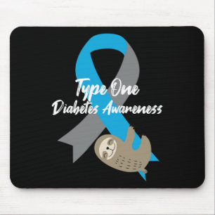 Type One Diabetes Awareness Fun Sloth And Ribbon T Mouse Mat