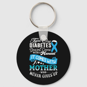Type One Diabetes For Mother Blue Ribbon Diabetic Key Ring