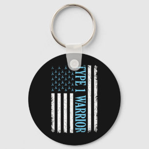 Type One Warrior Diabetes Awareness Diabetic Gifts Key Ring