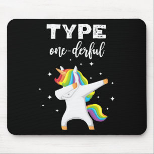 Type Onederful Dabbing Unicorn Diabetes Awareness Mouse Mat