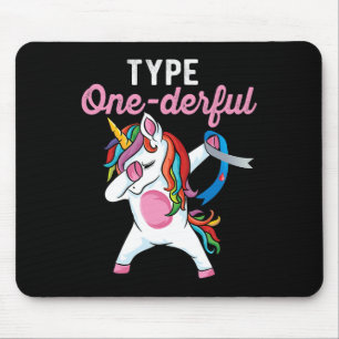 Type Onederful Dabbing unicorn Type 1 Diabetes Awa Mouse Mat