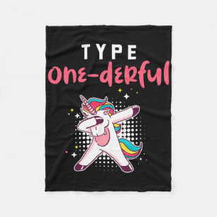 Type Onederful Diabetes Awareness Diabetic Life  Fleece Blanket
