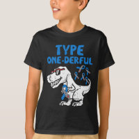 Type OneDerful Diabetes Awareness Ribbon T1D Dinos
