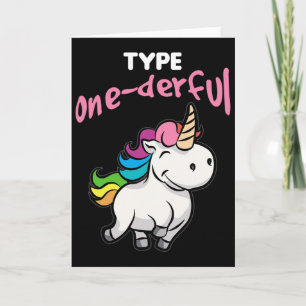 Type Onederful Diabetic Diabetes Awareness Unicorn Card