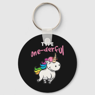 Type Onederful Diabetic Diabetes Awareness Unicorn Key Ring