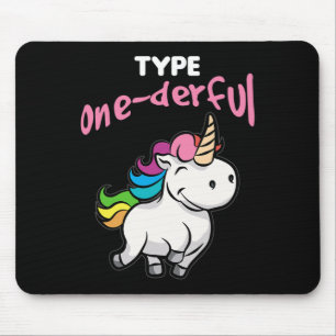 Type Onederful Diabetic Diabetes Awareness Unicorn Mouse Mat