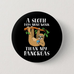 Type Onederful Lazy Cute Sloth Type 1 Diabetes Awa 6 Cm Round Badge