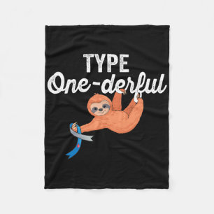 Type Onederful Lazy Cute Sloth Type 1 Diabetes Awa Fleece Blanket