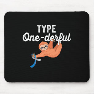 Type Onederful Lazy Cute Sloth Type 1 Diabetes Awa Mouse Mat