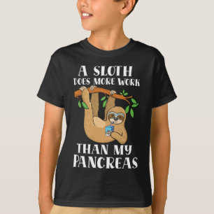 Type Onederful Lazy Cute Sloth Type 1 Diabetes Awa T-Shirt