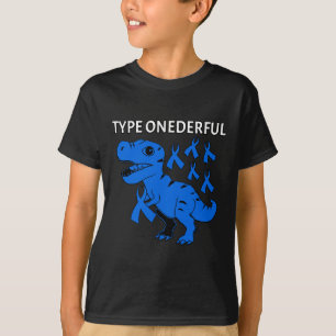 Type Onederful T-rex Type-1 Diabetes Awareness T-Shirt