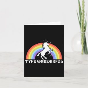 Type Onederful Type 1 Diabetes Unicorn Rainbow Awa Card