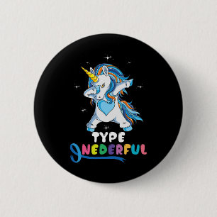 Type Onederful Unicorn Dub Type 1 Diabetes Awarene 6 Cm Round Badge
