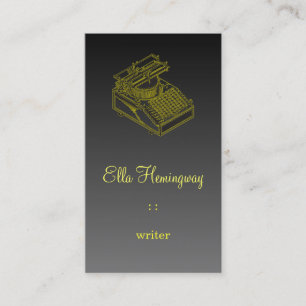 Type Writing Machine Gradient Background Business Card