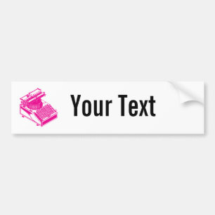 Type Writing Machine - Magenta Writer typewriter Bumper Sticker
