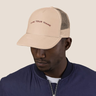 Type Your Name Khaki Colour Teams Sports Events-Ca Trucker Hat